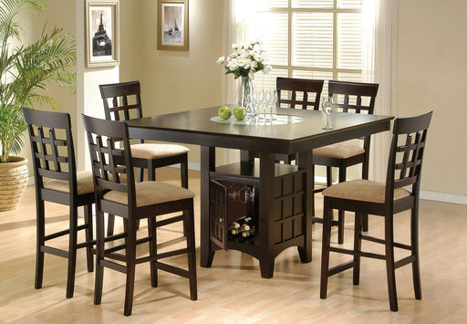 Coaster Gabriel Square Counter Height Dining Set Cappuccino Set of 7