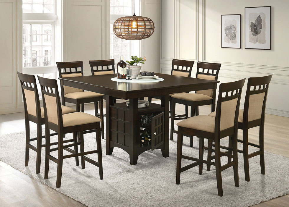 Coaster Gabriel Square Counter Height Dining Set Cappuccino Set of 9