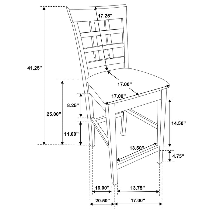 Coaster Gabriel Square Counter Height Dining Set Cappuccino Set of 9