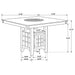 Coaster Gabriel Square Counter Height Dining Table Cappuccino Default Title