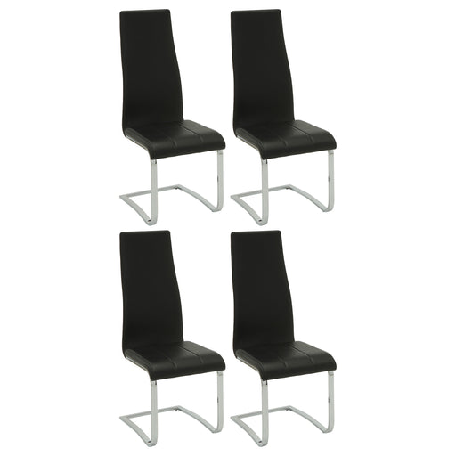Coaster Montclair High Back Dining Chairs Black and Chrome (Set of 4) Black