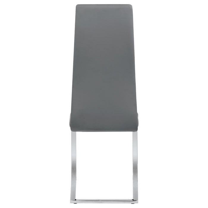 Coaster Montclair High Back Dining Chairs Black and Chrome (Set of 4) Grey