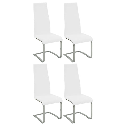 Coaster Montclair High Back Dining Chairs Black and Chrome (Set of 4) White