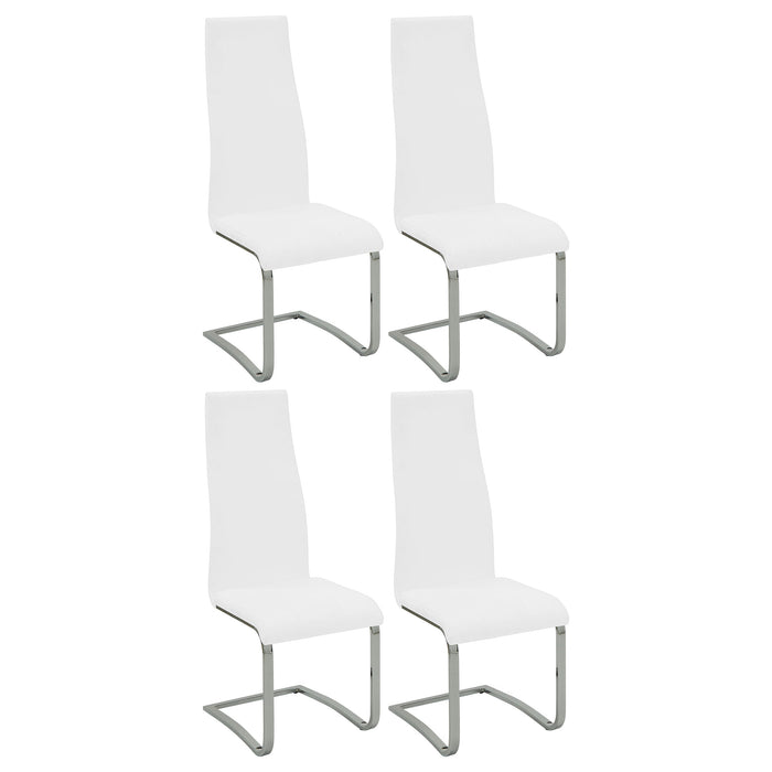 Coaster Montclair High Back Dining Chairs Black and Chrome (Set of 4) White