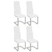 Coaster Montclair High Back Dining Chairs Black and Chrome (Set of 4) White