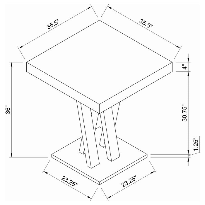 Coaster Freda Square Counter Height Table Cappuccino Default Title