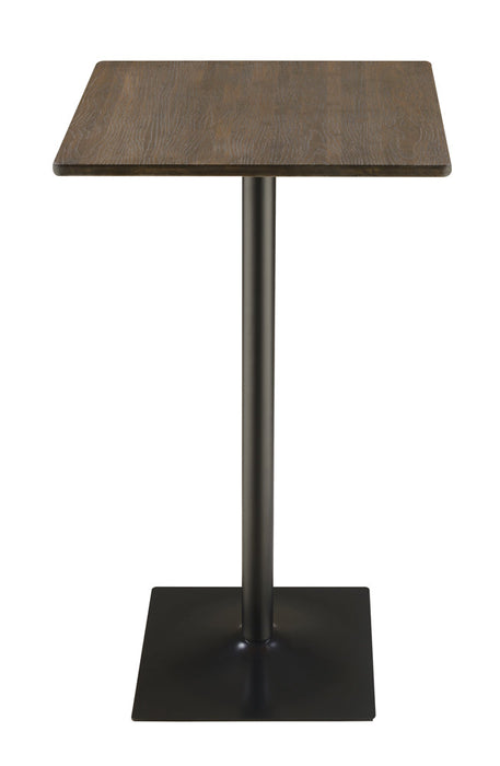 Coaster Cavalier Square Bar Table Dark Elm and Matte Black Default Title