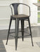 Coaster Cavalier Wooden Seat Bar Stools Dark Elm and Matte Black (Set of 2) Default Title