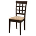 Coaster Gabriel Lattice Back Side Chairs Cappuccino and Tan (Set of 2) Default Title