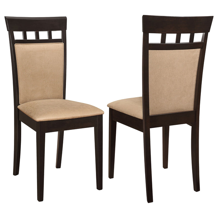 Coaster Gabriel Upholstered Side Chairs Cappuccino and Tan (Set of 2) Default Title