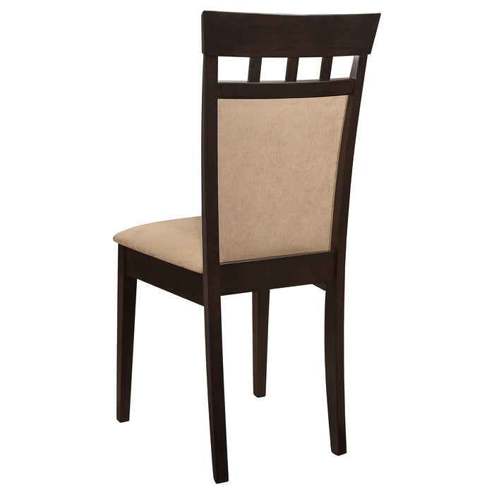 Coaster Gabriel Upholstered Side Chairs Cappuccino and Tan (Set of 2) Default Title