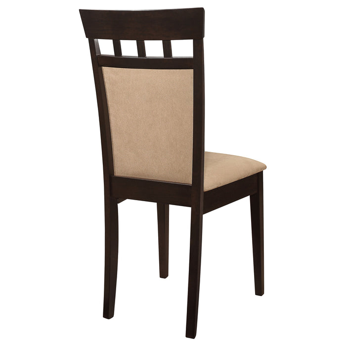 Coaster Gabriel Upholstered Side Chairs Cappuccino and Tan (Set of 2) Default Title