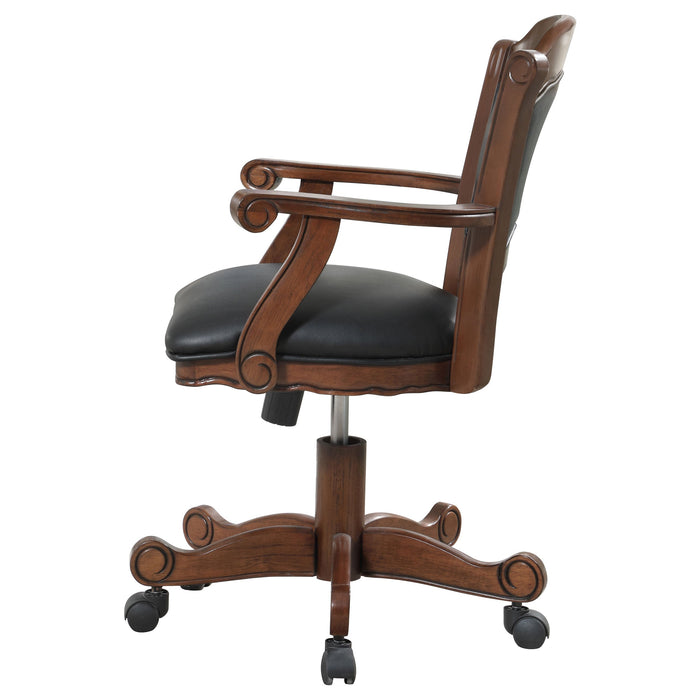 Coaster Turk Game Chair with Casters Black and Tobacco Default Title