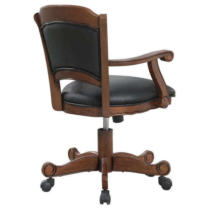 Coaster Turk Game Chair with Casters Black and Tobacco Default Title