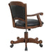 Coaster Turk Game Chair with Casters Black and Tobacco Default Title