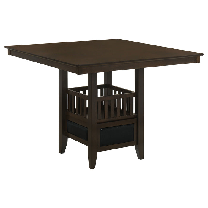 Coaster Jaden Square Counter Height Table with Storage Espresso Default Title