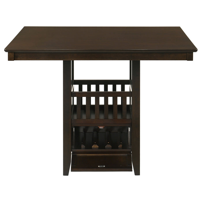 Coaster Jaden Square Counter Height Table with Storage Espresso Default Title