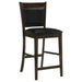 Coaster Jaden Upholstered Counter Height Stools Black and Espresso (Set of 2) Default Title