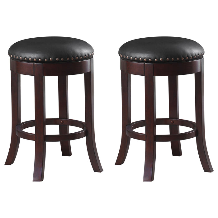 Coaster Aboushi Swivel Bar Stools with Upholstered Seat Brown (Set of 2) Counter Height