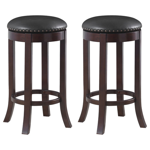 Coaster Aboushi Swivel Bar Stools with Upholstered Seat Brown (Set of 2) Standard