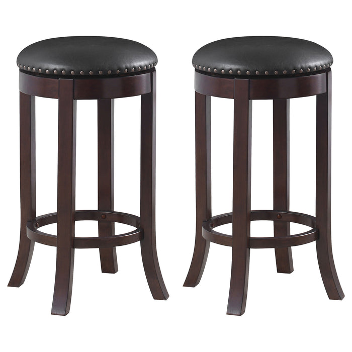 Coaster Aboushi Swivel Bar Stools with Upholstered Seat Brown (Set of 2) Standard