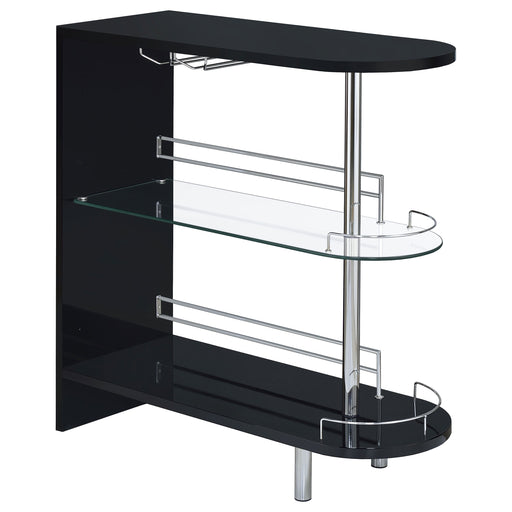 Coaster Adolfo 3-tier Bar Table Glossy Black and Clear Black