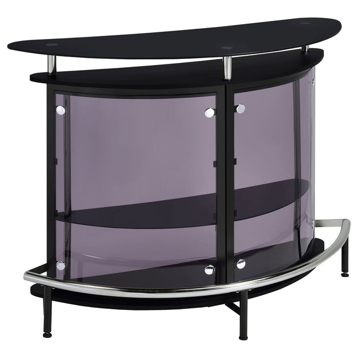 Coaster Amarillo 2-tier Bar Unit White and Chrome Black