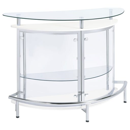 Coaster Amarillo 2-tier Bar Unit White and Chrome White