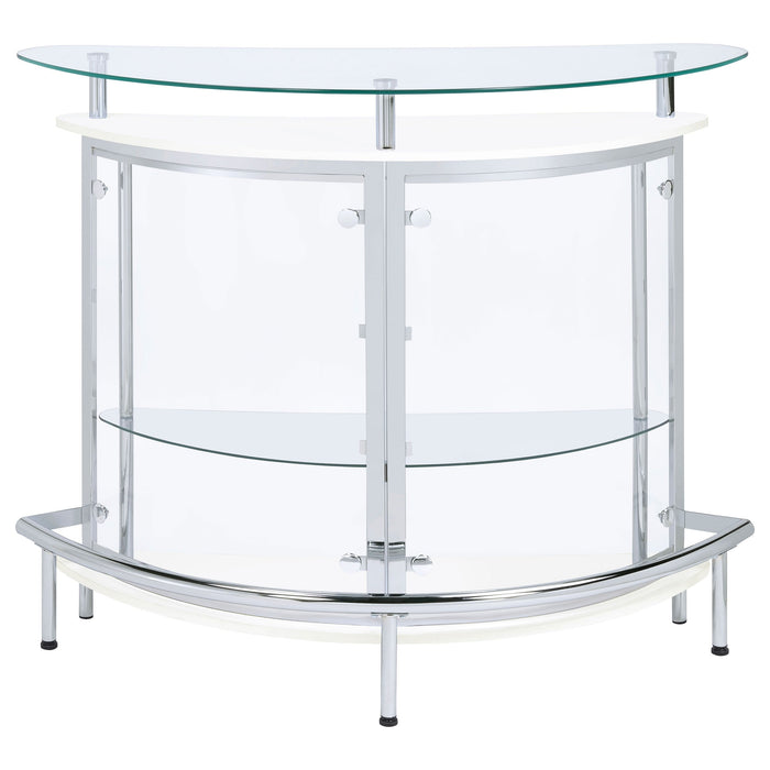 Coaster Amarillo 2-tier Bar Unit White and Chrome Black