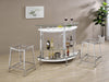 Coaster Amarillo 2-tier Bar Unit White and Chrome Black