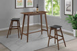 Coaster Finnick Tapered Legs Bar Stools Dark Grey and Walnut (Set of 2) Default Title