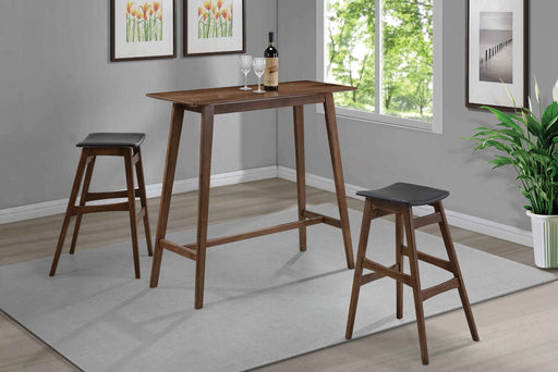 Coaster Finnick Tapered Legs Bar Stools Dark Grey and Walnut (Set of 2) Default Title