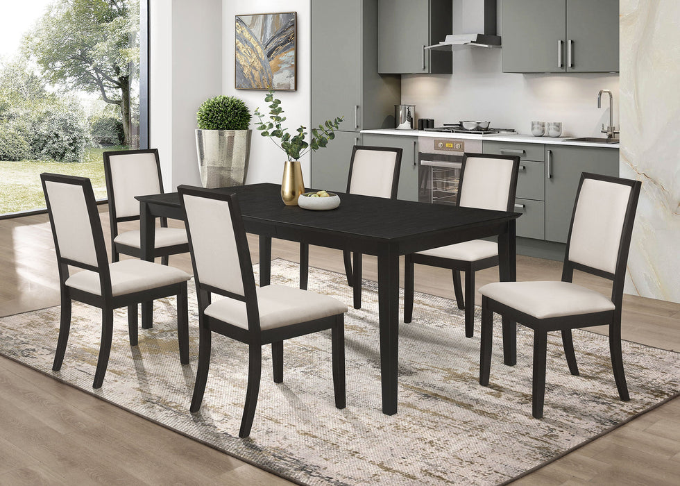 Coaster Louise Dining Set Black and Cream Set of 7