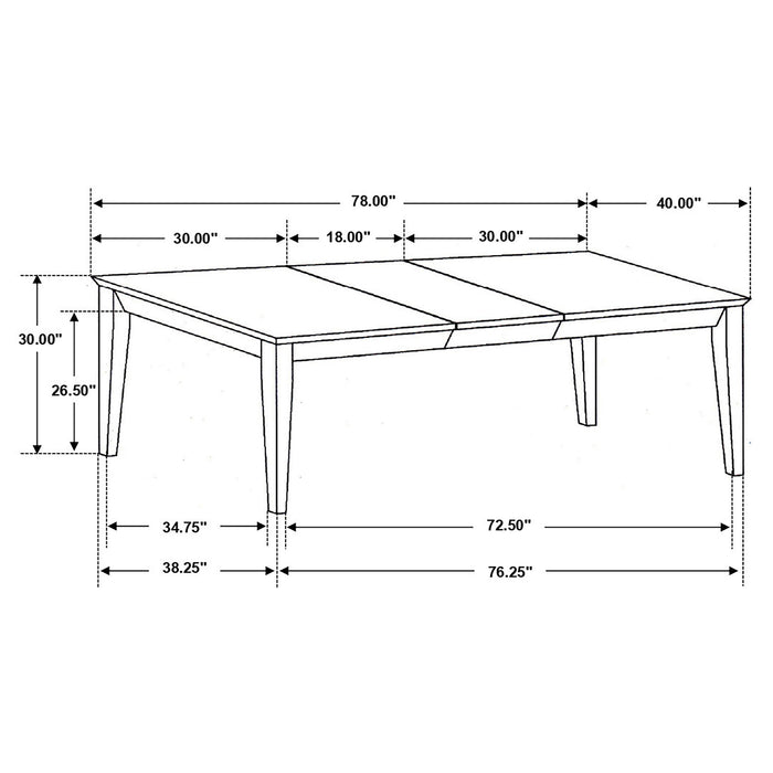 Coaster Louise Rectangular Dining Table with Extension Leaf Black Default Title