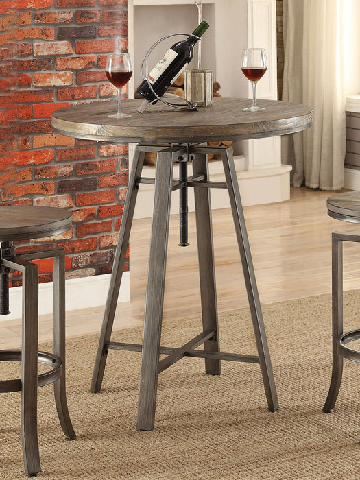 Coaster Bartlett Adjustable Swivel Bar Table Brushed Nutmeg Default Title