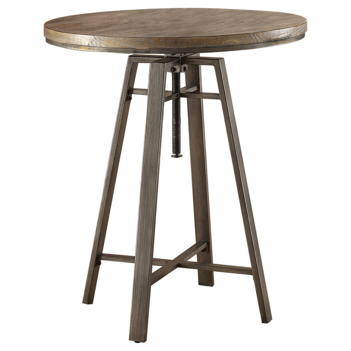 Coaster Bartlett Adjustable Swivel Bar Table Brushed Nutmeg Default Title