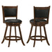 Coaster Broxton Upholstered Swivel Bar Stools Chestnut and Black (Set of 2) Counter Height