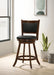 Coaster Broxton Upholstered Swivel Bar Stools Chestnut and Black (Set of 2) Counter Height