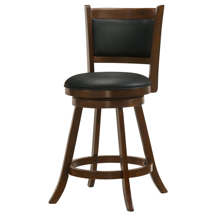 Coaster Broxton Upholstered Swivel Bar Stools Chestnut and Black (Set of 2) Counter Height