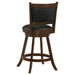 Coaster Broxton Upholstered Swivel Bar Stools Chestnut and Black (Set of 2) Counter Height