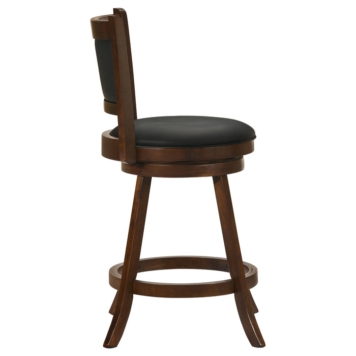 Coaster Broxton Upholstered Swivel Bar Stools Chestnut and Black (Set of 2) Counter Height