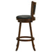 Coaster Broxton Upholstered Swivel Bar Stools Chestnut and Black (Set of 2) Counter Height