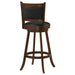 Coaster Broxton Upholstered Swivel Bar Stools Chestnut and Black (Set of 2) Counter Height