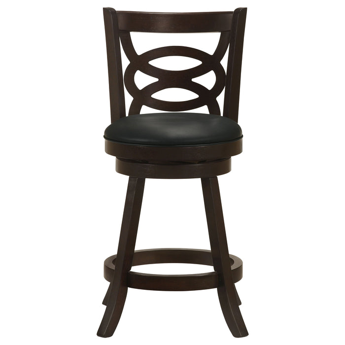 Coaster Calecita Swivel Bar Stools with Upholstered Seat Cappuccino (Set of 2) Counter Height