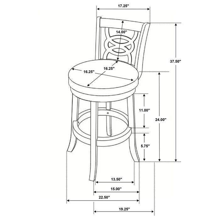 Coaster Calecita Swivel Bar Stools with Upholstered Seat Cappuccino (Set of 2) Counter Height