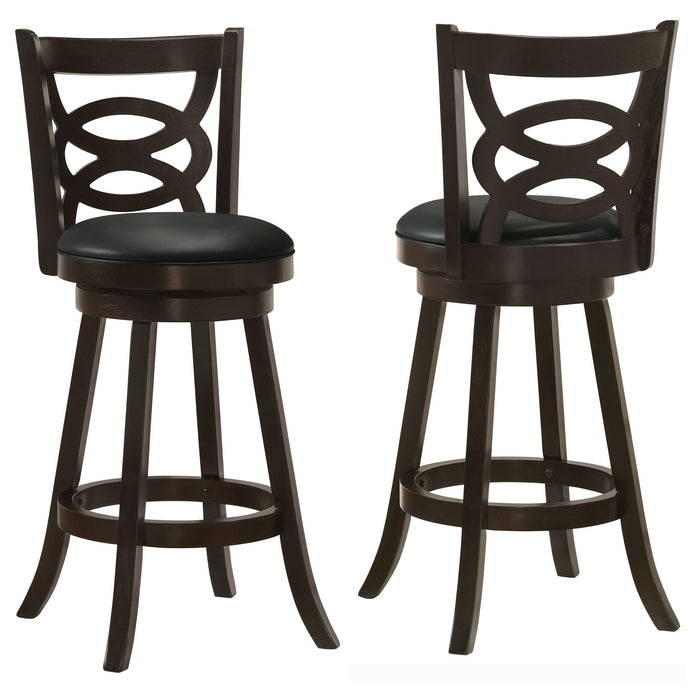 Coaster Calecita Swivel Bar Stools with Upholstered Seat Cappuccino (Set of 2) Swivel