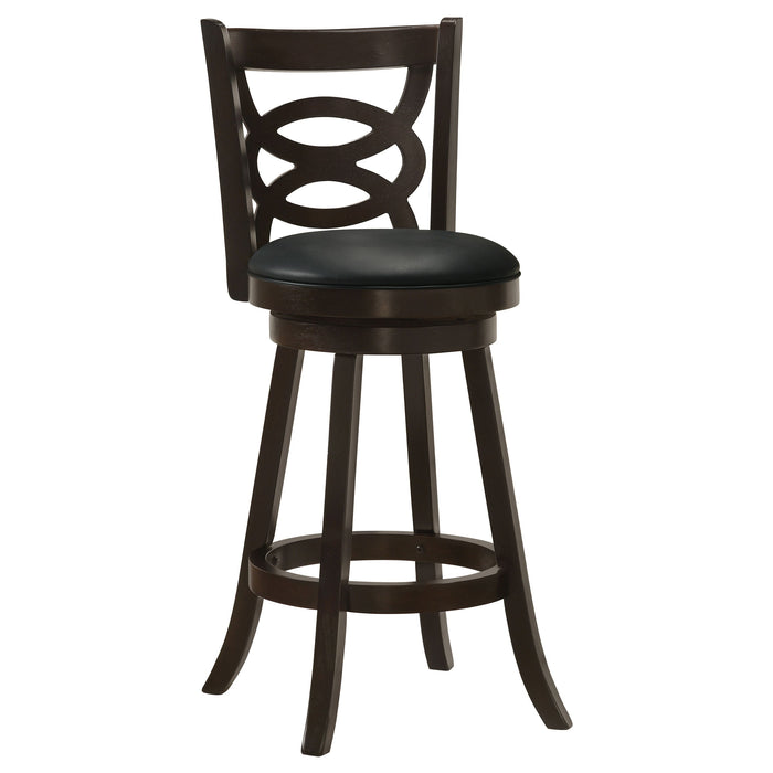 Coaster Calecita Swivel Bar Stools with Upholstered Seat Cappuccino (Set of 2) Counter Height