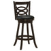 Coaster Calecita Swivel Bar Stools with Upholstered Seat Cappuccino (Set of 2) Counter Height