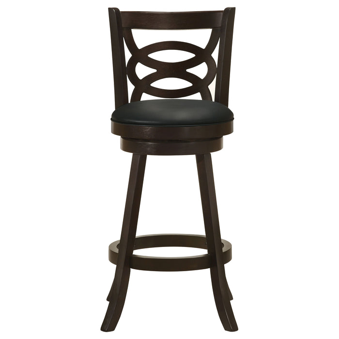 Coaster Calecita Swivel Bar Stools with Upholstered Seat Cappuccino (Set of 2) Counter Height