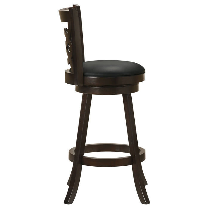 Coaster Calecita Swivel Bar Stools with Upholstered Seat Cappuccino (Set of 2) Counter Height